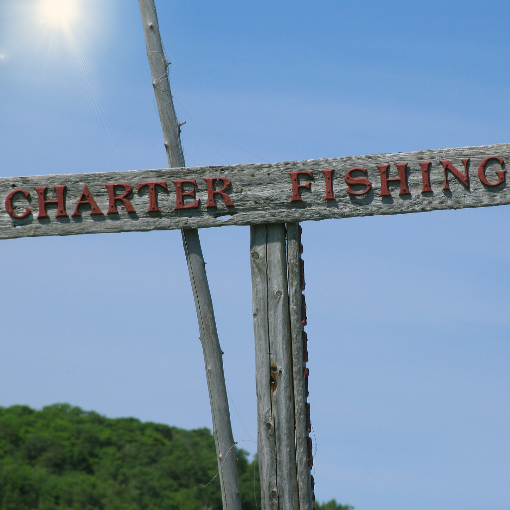 Fishing Charter Sign for Deep Sea Fishing Trips In Maine