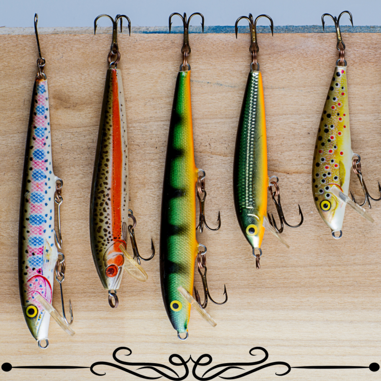 Five different fishing lures